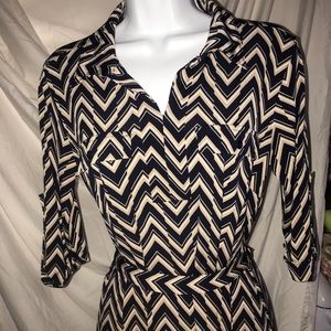 Long sleeved v neck dress